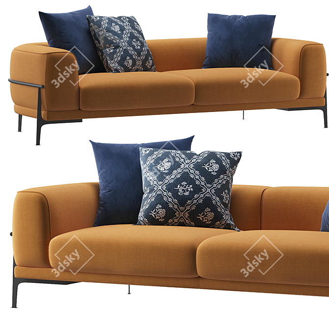 Modern 2-Seater Arcade Sofa 3D model image 2