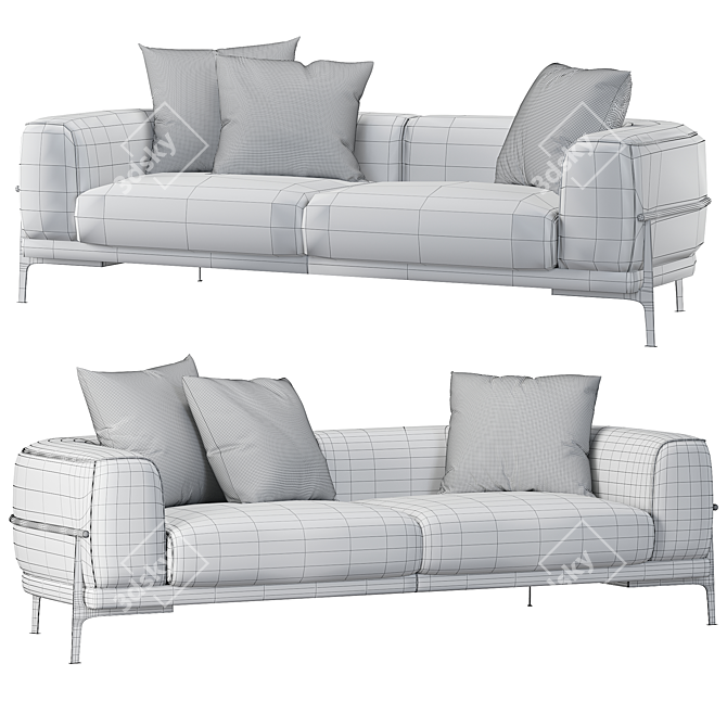 Modern 2-Seater Arcade Sofa 3D model image 5