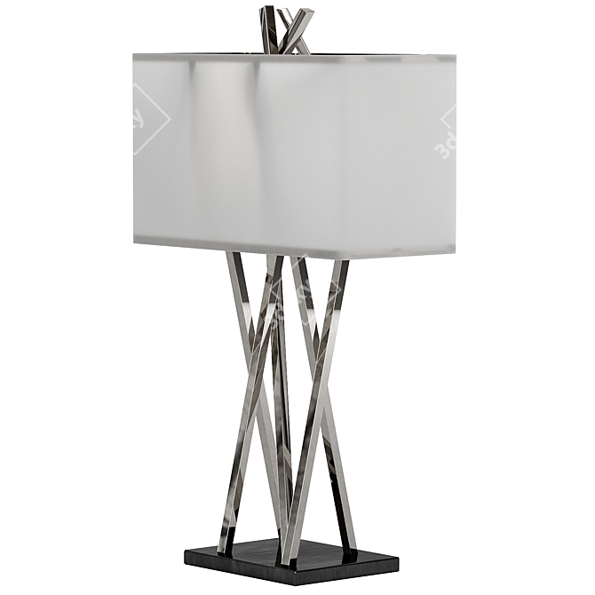 Modern Asymmetry Table Lamp Design 3D model image 1