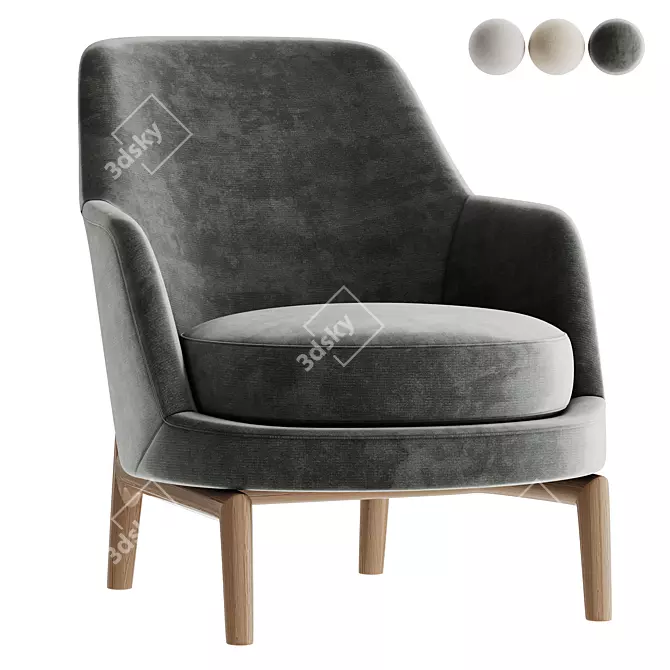 Elegant Leda Flexform Armchair 3D model image 5