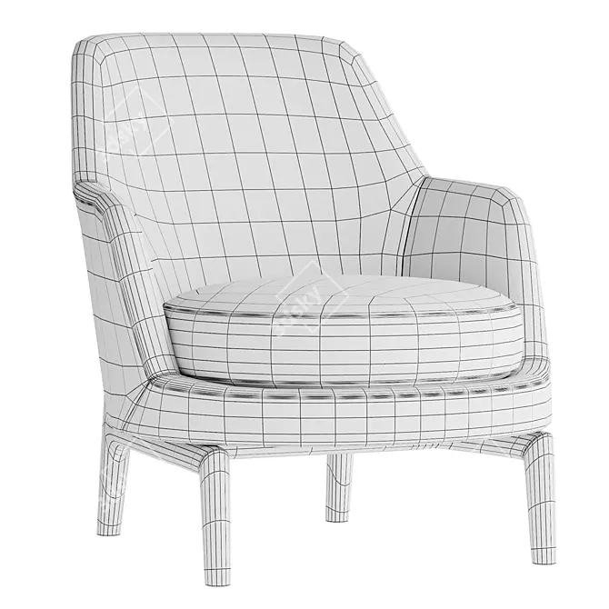 Elegant Leda Flexform Armchair 3D model image 1