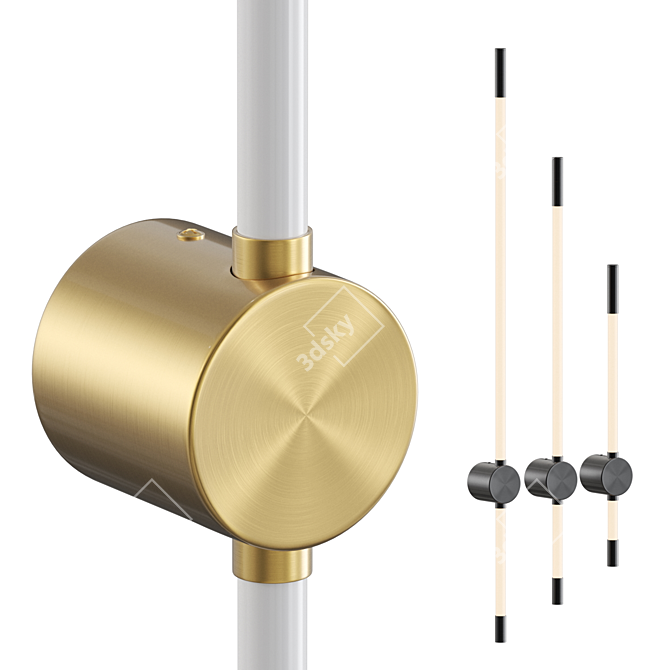Cylindrical LED Wall Light Fixture 3D model image 5