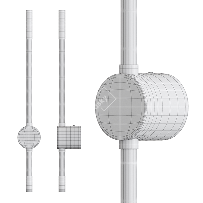 Cylindrical LED Wall Light Fixture 3D model image 7