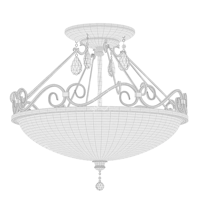 Feiss Chateau Crystal Ceiling Light 3D model image 2