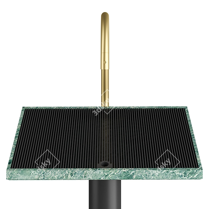Ell Mesh Sink & Floor Faucet 3D model image 3