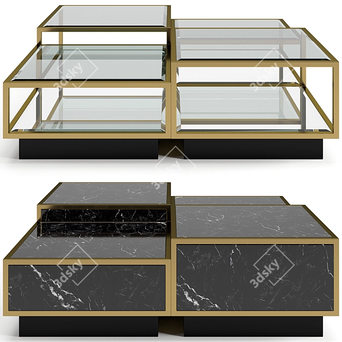 Modern Eichholtz Concordia Coffee Table Set 3D model image 1