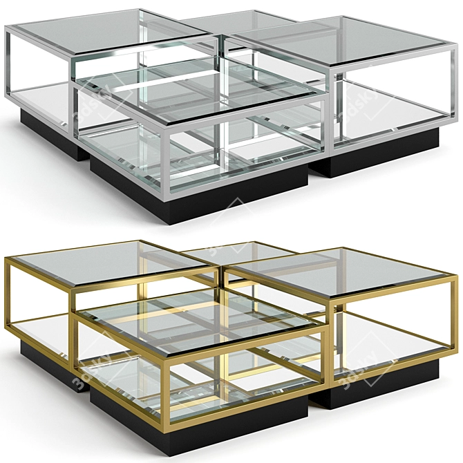 Modern Eichholtz Concordia Coffee Table Set 3D model image 2