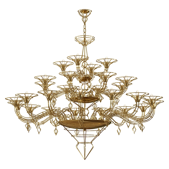 Modern Elegance in Dedalo Chandelier 3D model image 1