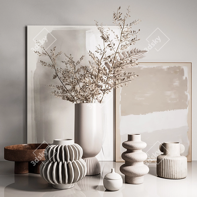 Decorative Set with Vases 3D model image 4
