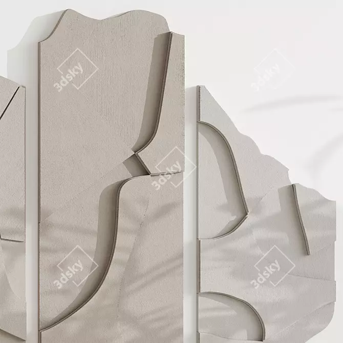 Artistic Wall Relief Decor 3D model image 2