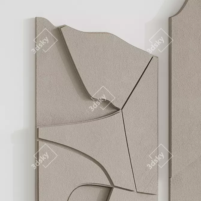 Artistic Wall Relief Decor 3D model image 4