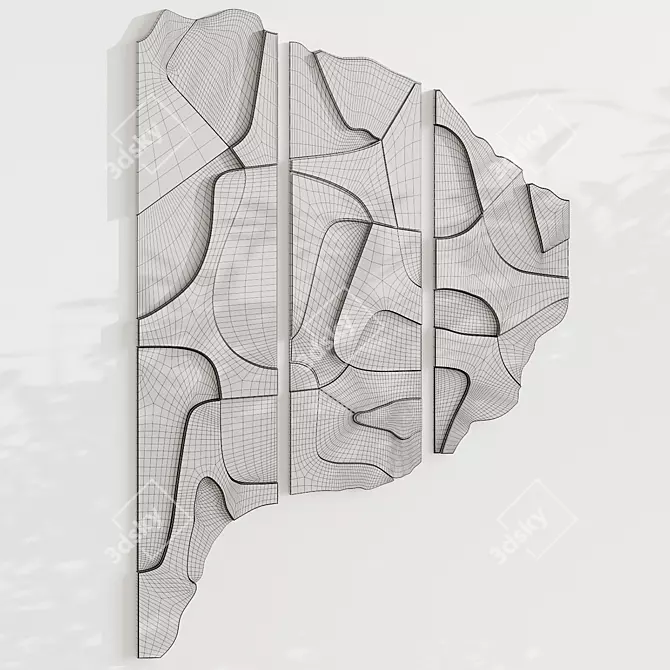 Artistic Wall Relief Decor 3D model image 6