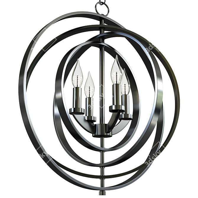 Orbits 18" 4-Light Spherical Chandelier 3D model image 1