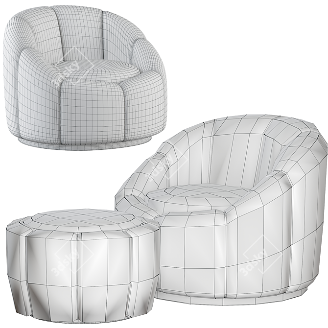 Modern Swivel Chair "Inger 3D model image 5