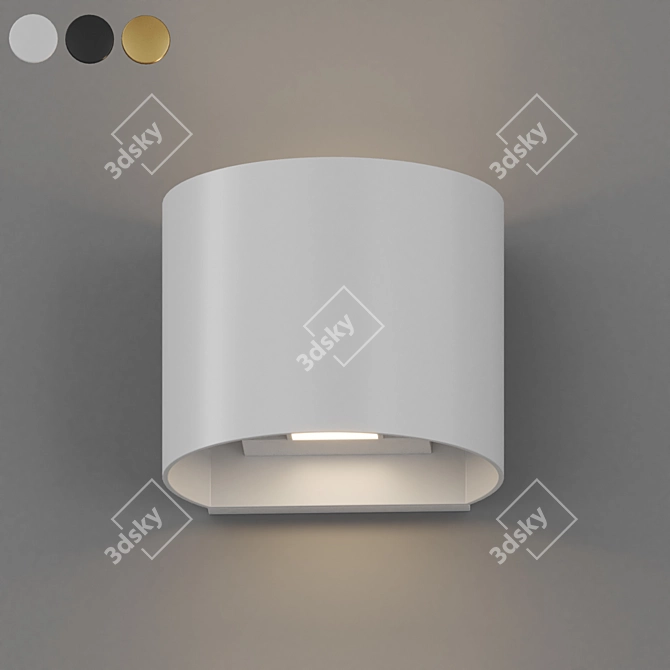  Sleek Metal Sconce Trio 3D model image 1