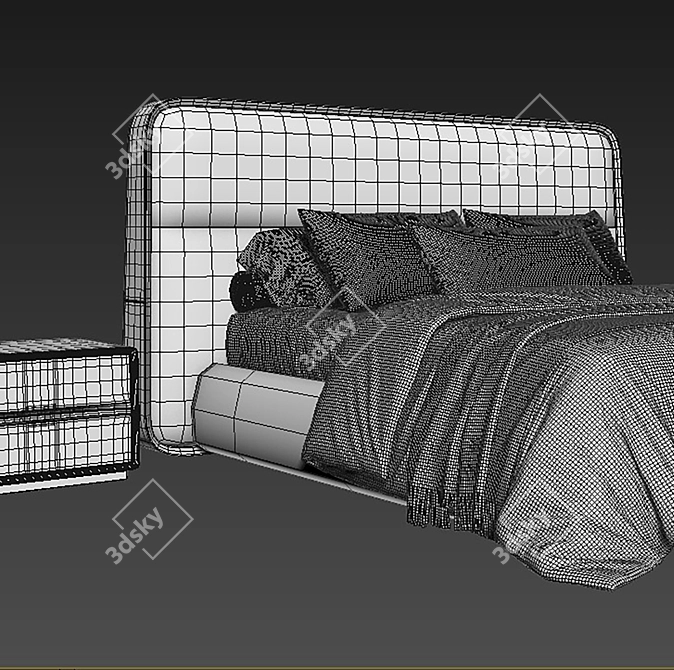 Giorgetti Mesh Bed Frame Set 3D model image 4