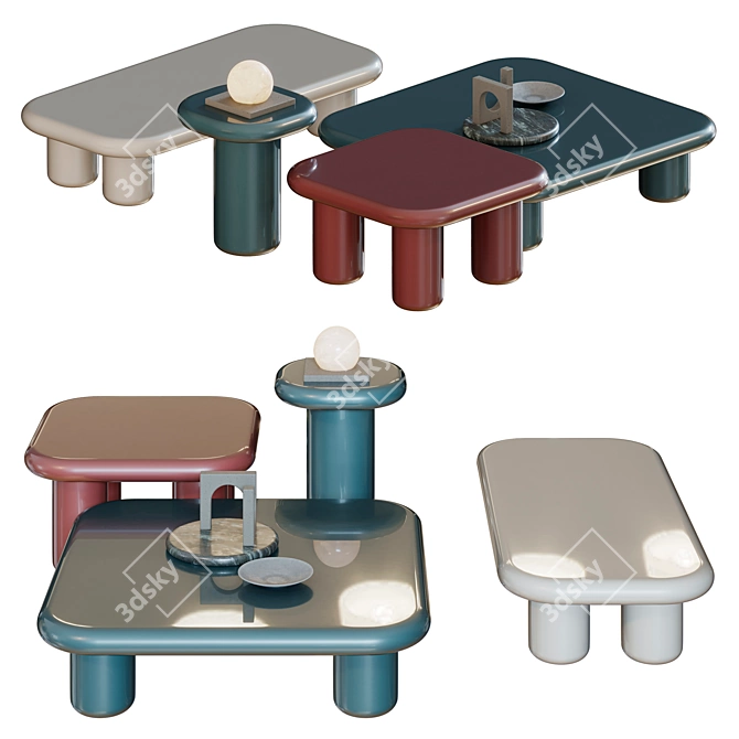 Bilbao Tables: Stylish Functional Elegance 3D model image 2
