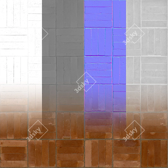 Seamless Pavement Texture Pack 3D model image 2