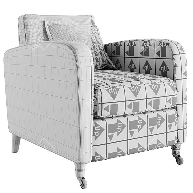 Modern Leather Armchair Charmine 2015 3D model image 4