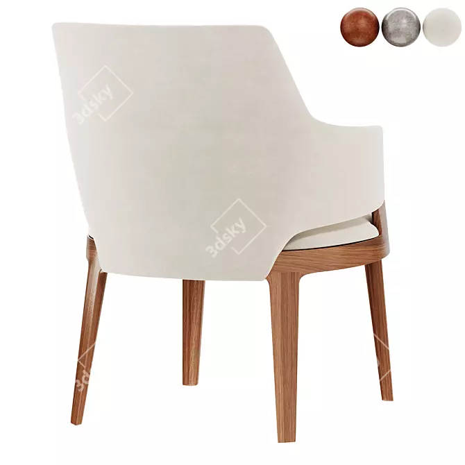 Modern Velis Lounge Armchair - 3D Model 3D model image 5