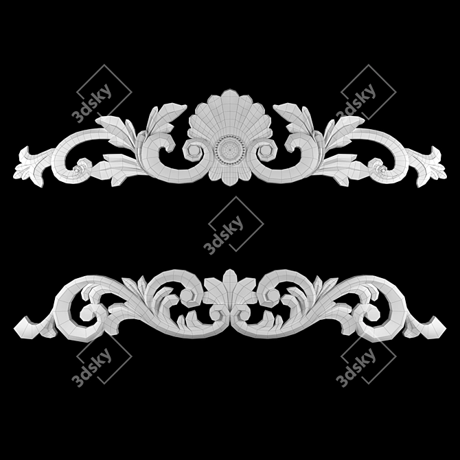3D Max Gold Gypsum Ornament 3D model image 5