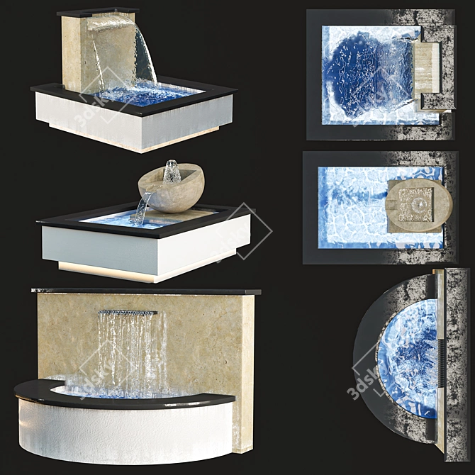 Versatile Directional Fountain Trio 3D model image 2