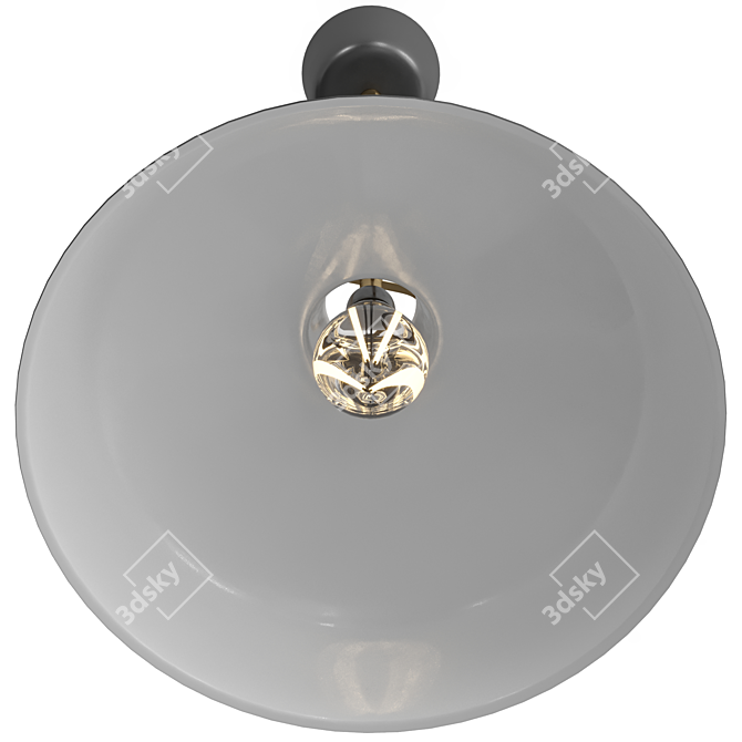 Sleek Black Pendant Lamp 3D model image 2