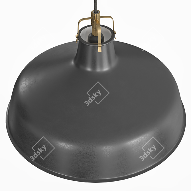 Sleek Black Pendant Lamp 3D model image 3