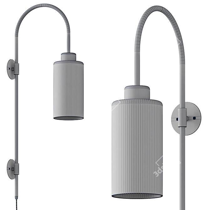 Contemporary Glass Wall Sconce 3D model image 2