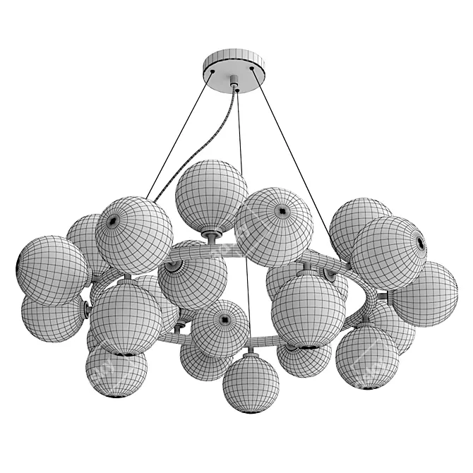 Elegant Lumina Deco Chandelier 3D model image 2