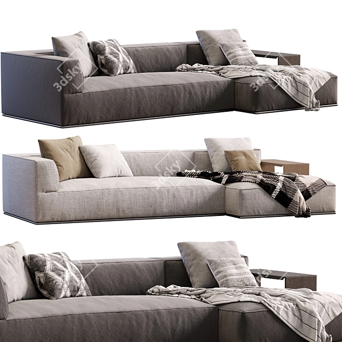 Modern Flexform Sofa Perry Design 3D model image 2