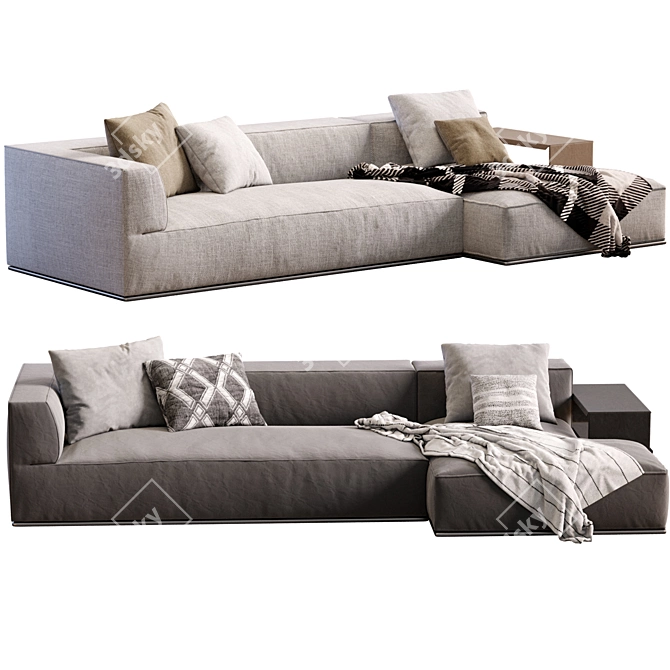 Modern Flexform Sofa Perry Design 3D model image 3