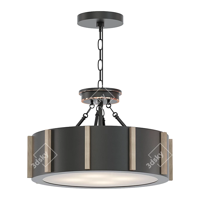 Industrial Drum Chandelier 3D model image 1