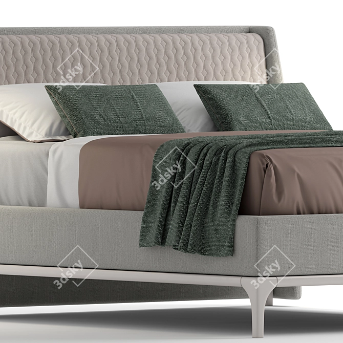 Luxurious Terence Queen Bed 3D model image 4