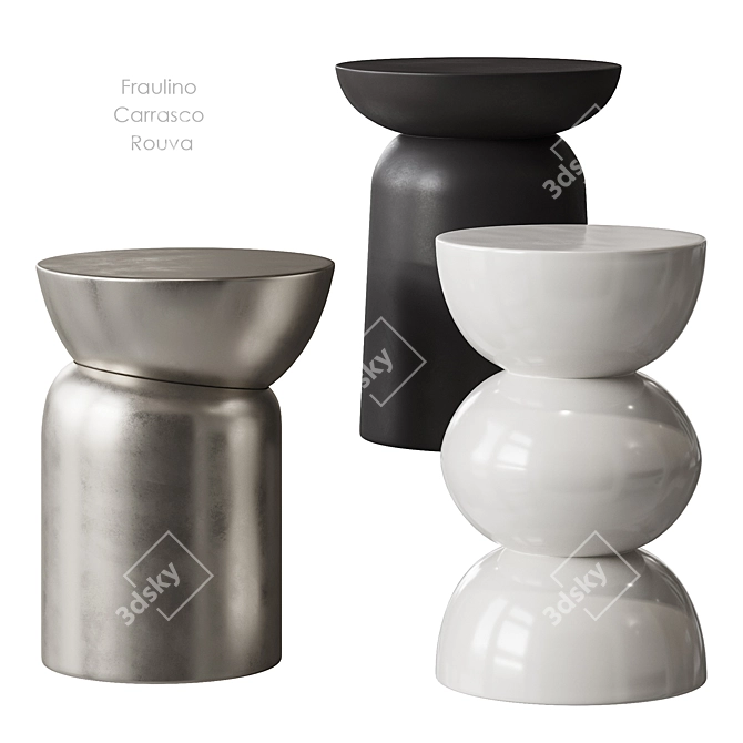 AM.PM. Metal Side Tables Set 3D model image 1