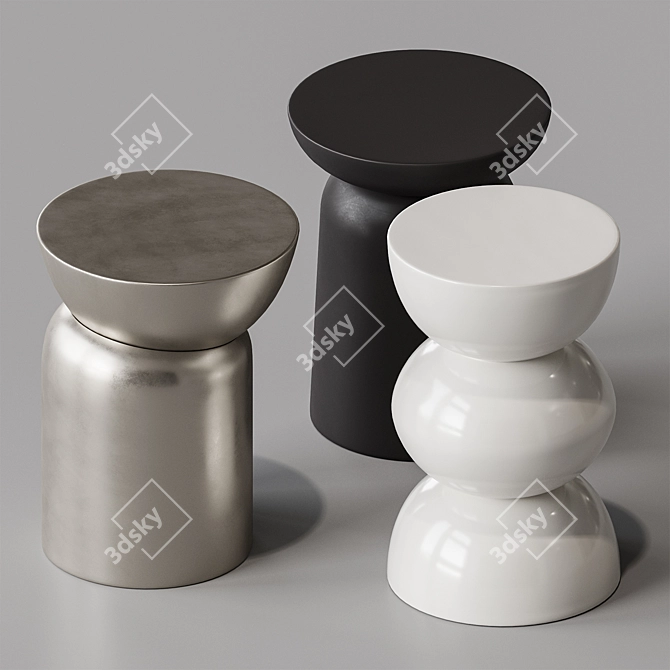 AM.PM. Metal Side Tables Set 3D model image 3