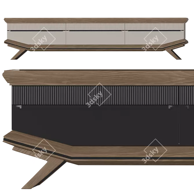 Sleek Modern Bergama TV Unit 3D model image 10