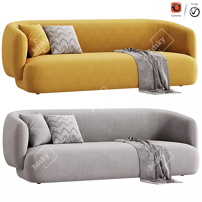  Sleek NOAH Sofa Render Corona 3D model image 1