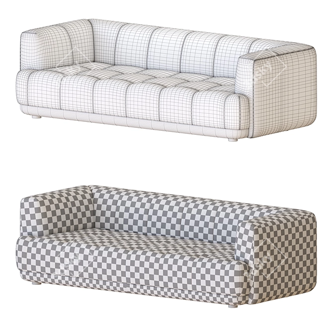 Modern Quilted Hay Sofa 3D model image 3