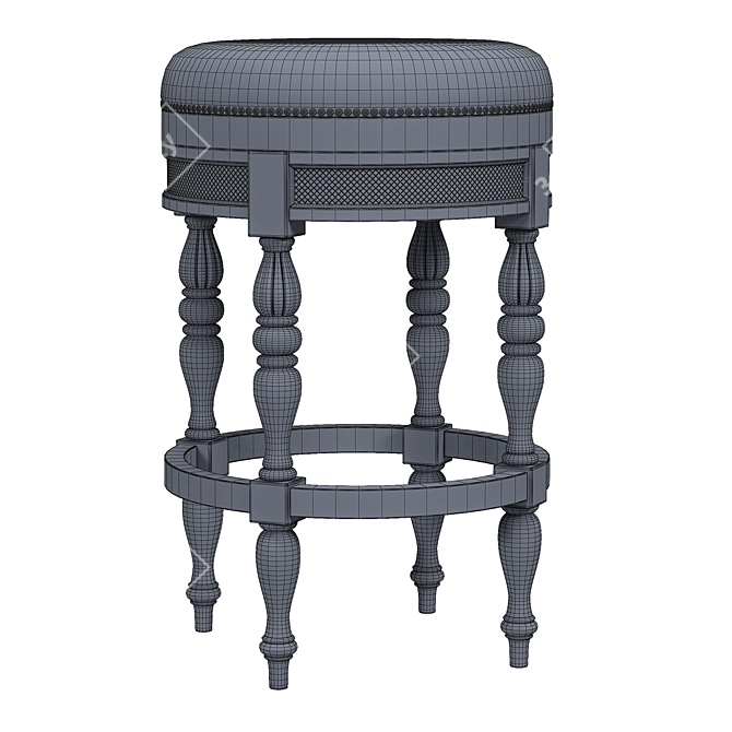 Sleek Baker Backless Bar Stool 3D model image 3