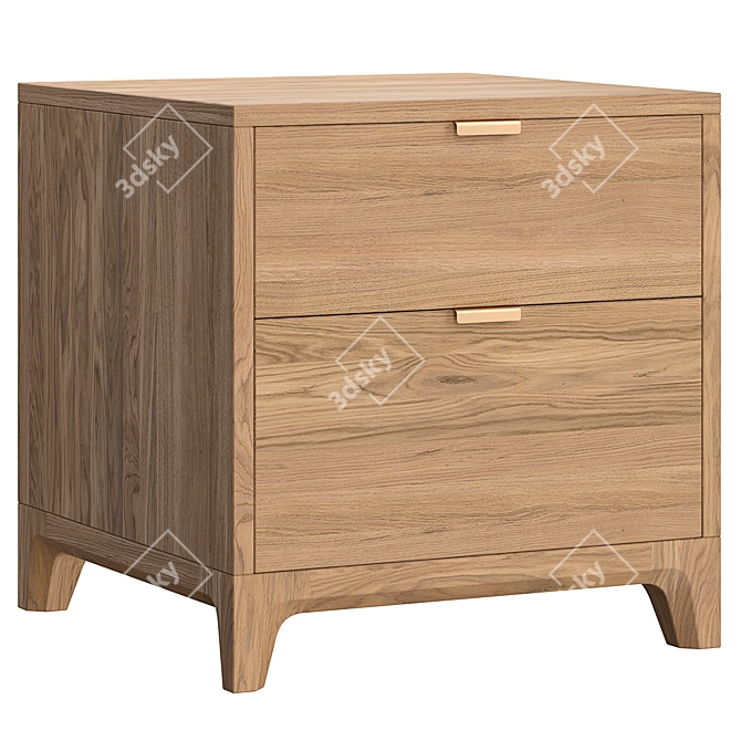 Natural Oak Bedside Table 49x40x50.5 3D model image 1