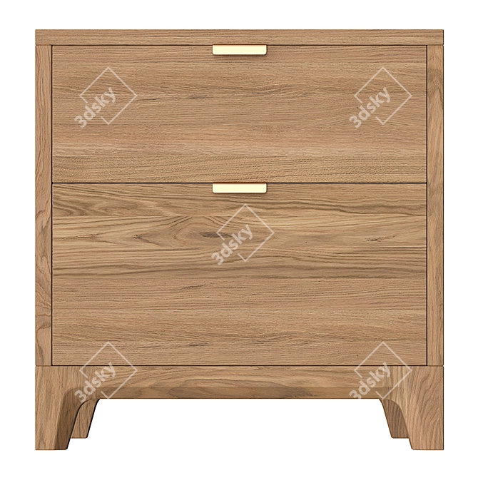 Natural Oak Bedside Table 49x40x50.5 3D model image 2