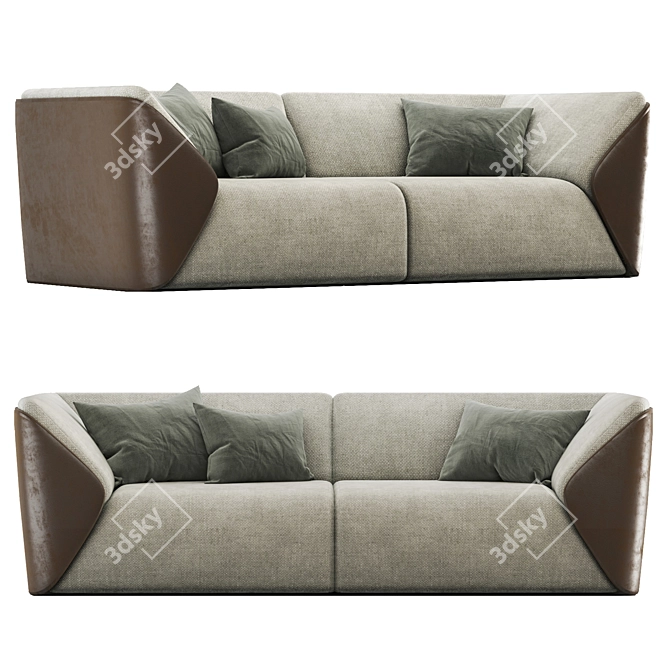 Stylish Slice Sofa: Contemporary Comfort 3D model image 1