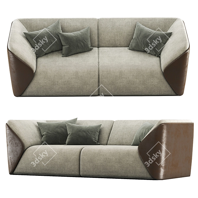 Stylish Slice Sofa: Contemporary Comfort 3D model image 2