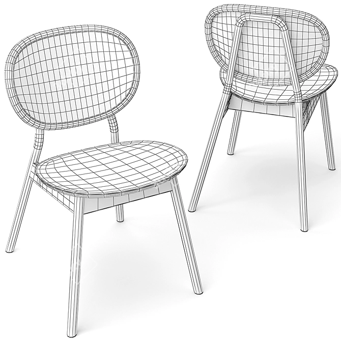 Modern Elliptical Dining Set 163 3D model image 5