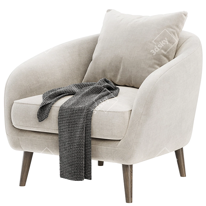 Elegant Hanna Armchair for Style 3D model image 4