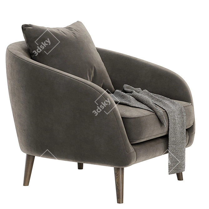 Elegant Hanna Armchair for Style 3D model image 5