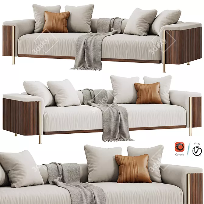 Luxury TRUSSARDI CASA Deven Sofa 3D model image 1