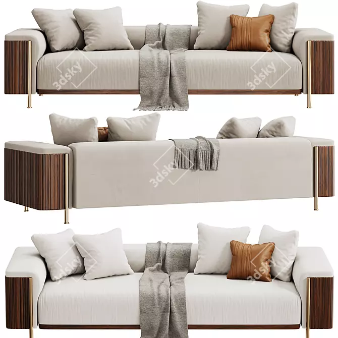Luxury TRUSSARDI CASA Deven Sofa 3D model image 2