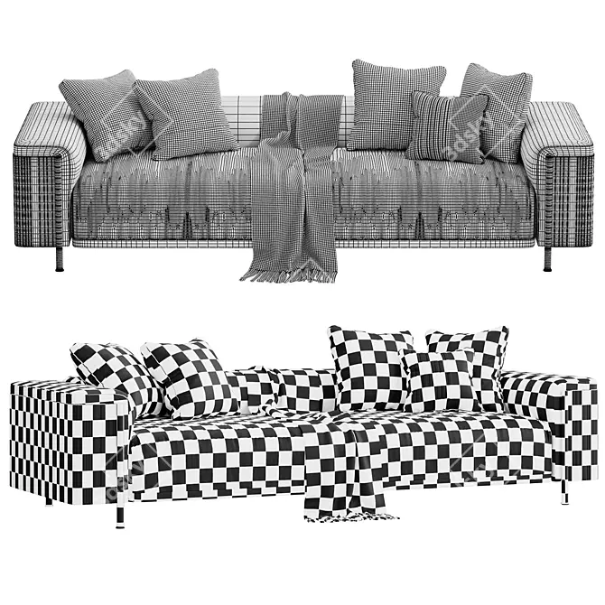Luxury TRUSSARDI CASA Deven Sofa 3D model image 3